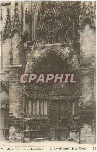 Cartes postales Auxerre la Cathedrale le Portail central de la facade
