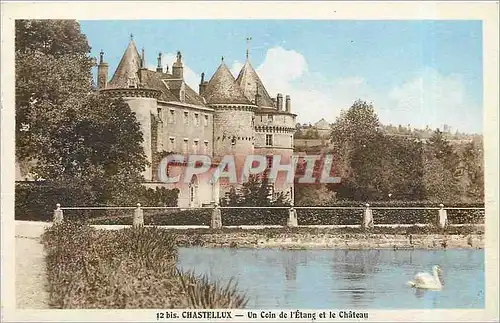 Cartes postales Chastellux un coin de l'etang et le chateau