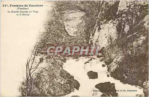 Cartes postales Fontaine de Vaucluse Vaucluse la grande Cascade et la Source
