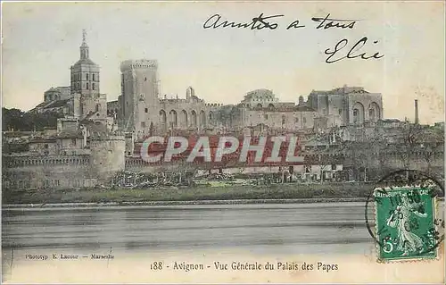 Cartes postales Avignon vue generale du Palais des Papes