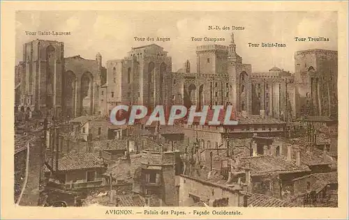 Cartes postales Avignon Palais des Papes Facade Occidentale