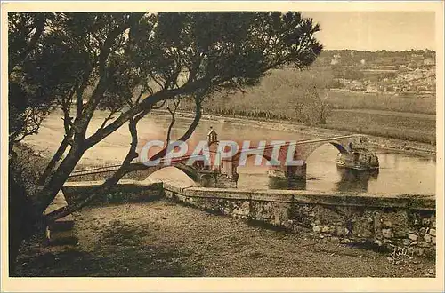 Ansichtskarte AK Avignon Vaucluse le Pont Saint Benezet vu du Rocher du Dom