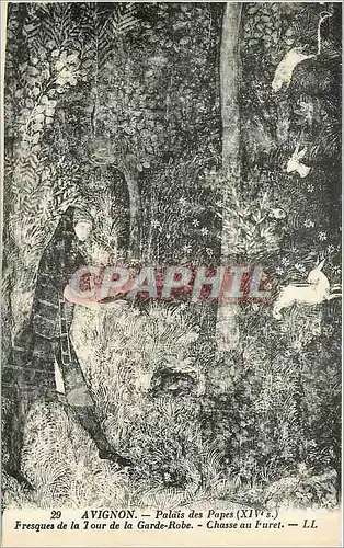 Cartes postales Avignon Palais des Papes XIV s Fresques de la Tour de la Garde Robe Chasse au Furet