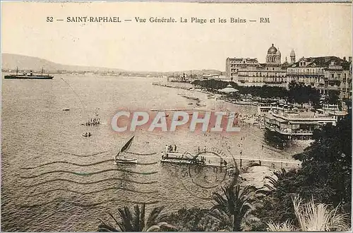 Cartes postales Saint Raphael vue generale la plage et les Bains