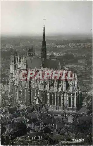 Moderne Karte Amiens Somme vue d'ensemble la cathedrale