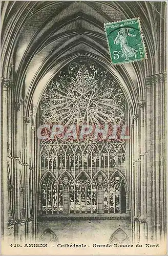 Ansichtskarte AK Amiens Cathedrale Grande Rosace du Nord