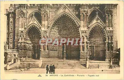 Cartes postales Amiens la cathedrale Portails Facade Sud