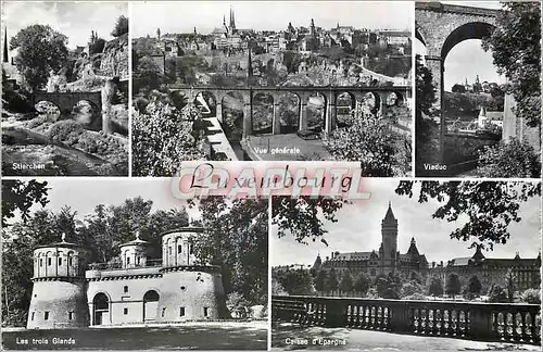 Cartes postales moderne Luxembourg Stierchen vue generale Viaduc les trois Glands Caisee d'Epargne