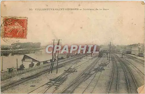 Cartes postales Villeneuve Saint Georges Interieur de la Gare Train