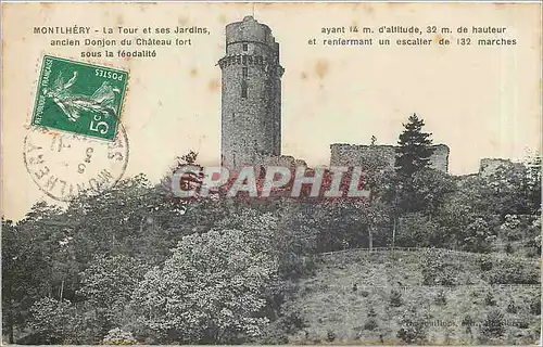 Ansichtskarte AK Montlhery la tour et ses Jardins Ancien Donjon du Chateau fort sous la feodalite