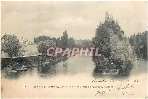 Cartes postales Les Sites de la Marne l'Ile d'Amour vue prise du Pont de la Verenne