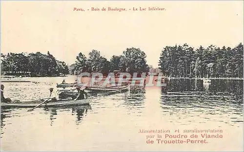 Ansichtskarte AK Paris Bois de Boulogne le Lac Inferieur Poudre de viande de Trouette Perret