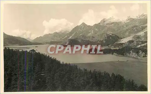 Cartes postales Sils im Engadin Blick uber den silser See und den Bergeskranz