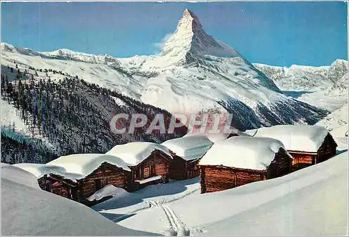 Cartes postales Zermatt Findelen mit Matterhorn