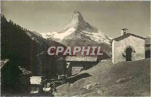 Ansichtskarte AK Bergdorf Findelen Ob Zermatt Motterhorn