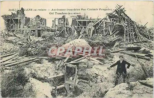 Cartes postales Lens en ruines Anciennes tranchees rue Casimir Reugnier