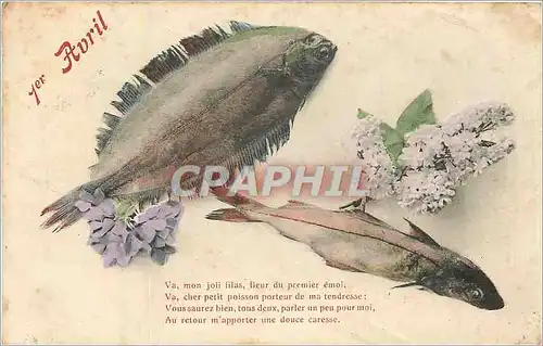 Cartes postales 1er Avril Poissons