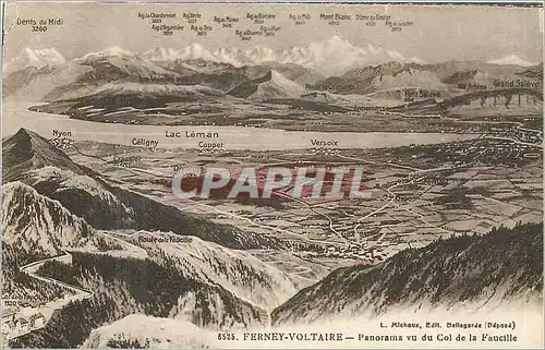 Cartes postales Ferney Voltaire Panorama vu du col de la Faucille