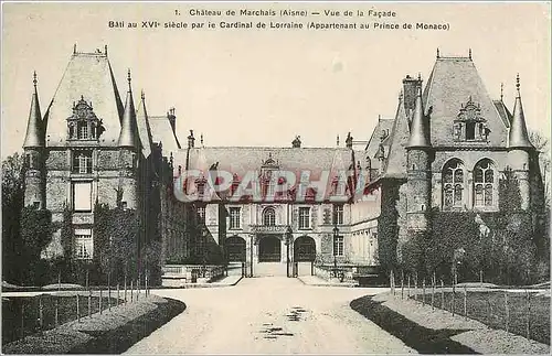 Cartes postales Chateau de Marchais Aisne vue de la Facade