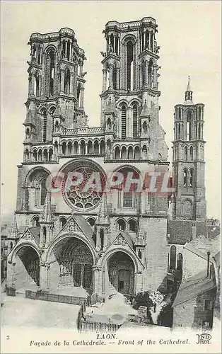 Cartes postales Laon Facade de la Cathedrale