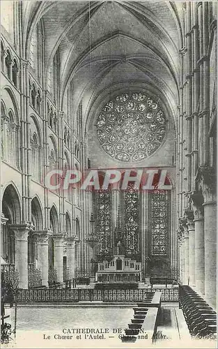 Cartes postales Cathedrale de Laon le Choeur et l'Autel