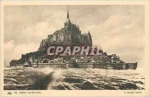 Ansichtskarte AK Mont St Michel a maree haute