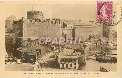 Cartes postales Chateau de Brest vue prise du Pont National