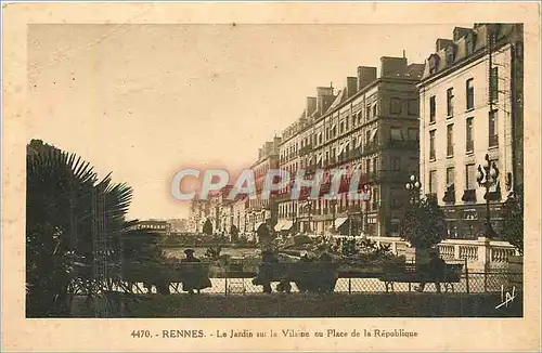 Ansichtskarte AK Rennes le Jardin sur la Vilaine ou place de la Republique