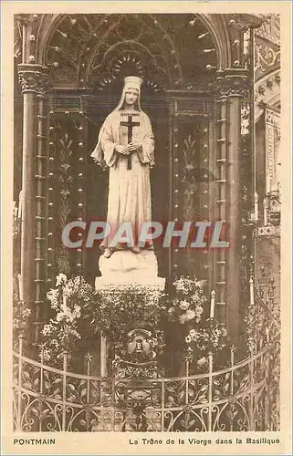 Ansichtskarte AK Pontmain le Trone de la Vierge dans la Basilique