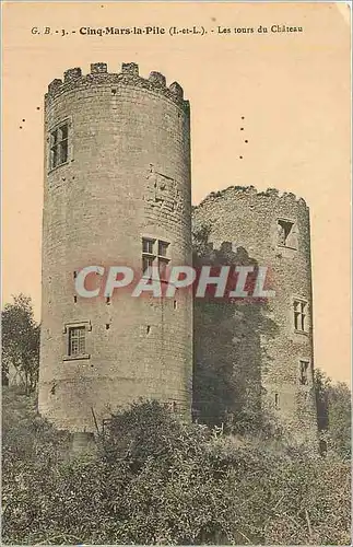 Cartes postales Cinq Mars la Pile I et L les tours du Chateau