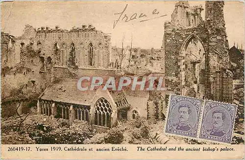 Cartes postales Ypres 1919 Cathedrale et ancien Eveche