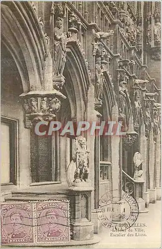 Cartes postales Bruxelles l'Hotel de Ville escalier des Lions