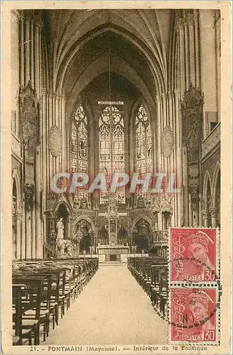 Ansichtskarte AK Pontmain Mayenne Interieur de la Basilique