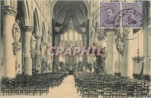 Cartes postales Malines interieur de la metropole de St Rambaut apres la restauration provisoire des degats fait