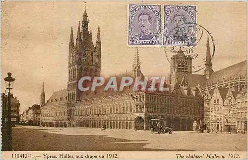 Cartes postales Ypres Halles aux draps en 1912