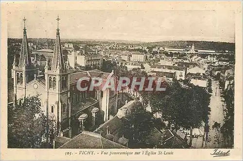 Cartes postales Vichy vue panoramique sur l'eglise St Louis
