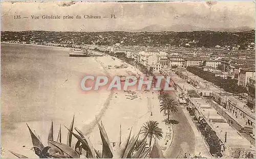 Cartes postales Vue generale prise du Chateau Nice