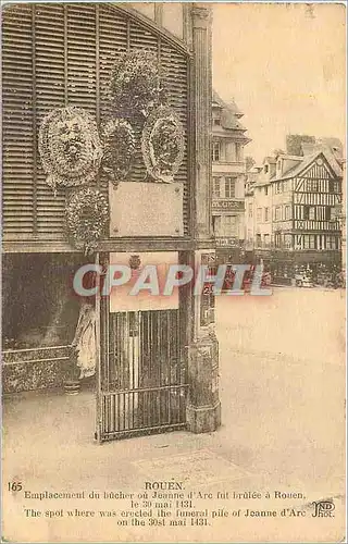 Ansichtskarte AK Rouen emplacement du bucher ou Jeanne d'Arc fut brutee a Rouen le 30 Mai 1431