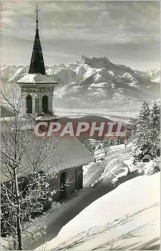 Moderne Karte Leysin la Plaine du Rhone et les Dents du Midi