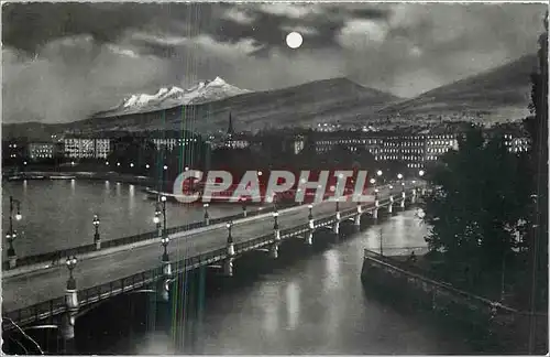 Cartes postales Geneve la nuit