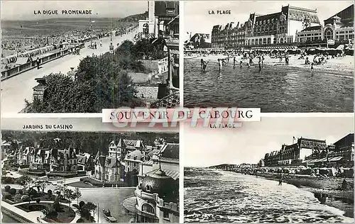 Cartes postales moderne Souvenir de Cabourg la digue promenade la plage Jardins du Casino la plage