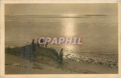 Cartes postales Cote d'Argent Moulleau Arcachon Mer et Foret coucher de Soleil sur le Bassin d'Arcachon vue pris