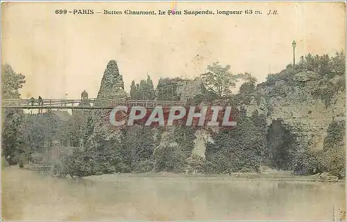 Ansichtskarte AK Paris Buttes Chaumont le Pont Suspendu