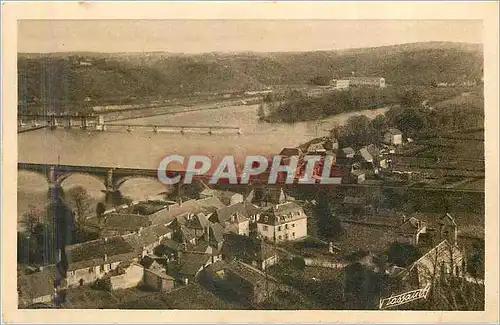 Cartes postales Mauzac Dordogne vue generale cote Nord la Dordogne et le Bourg