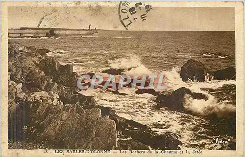 Cartes postales Les Sables d'Olonne les Rochers de la Chaume et la Jetee