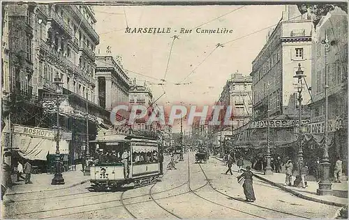 Ansichtskarte AK Marseille rue Cannebiere Tramway