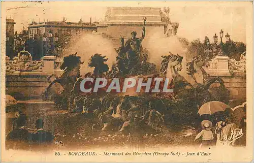 Cartes postales Bordeaux monument des Gisrondins groupe sud Jeux d'Eaux