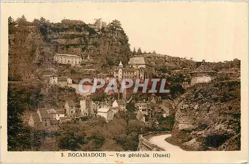 Cartes postales Rocamadour vue generale ouest