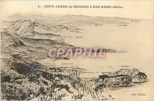 Ansichtskarte AK Cote d'Azur de Monaco a San Remo Italie