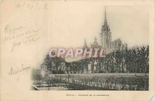 Cartes postales Evreux derriere de la cathedrale